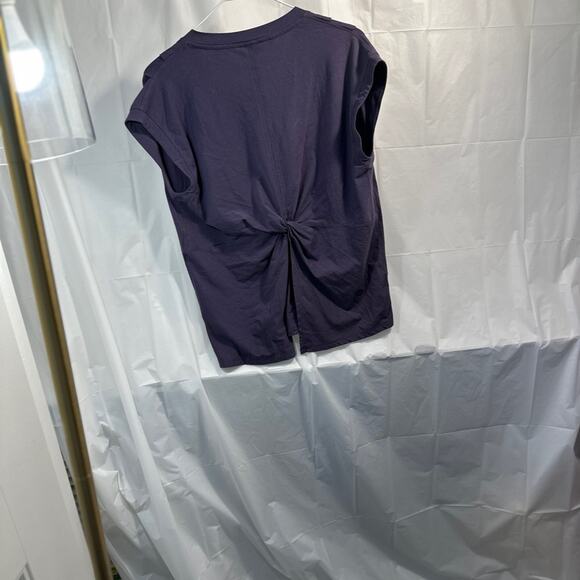 Athleta  Deep Purple V-Neck Tee with back knot - Picture 3 of 4